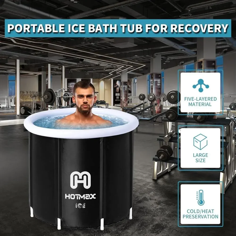 HotMax Portable Ice Bath Tub for Adults, Large Cold Plunge Tub 31.5 x 31.5 x 29.